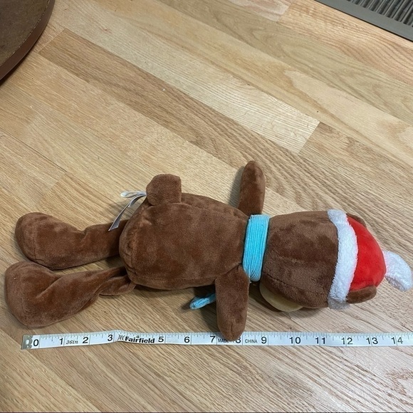 Teddy Bear W/ Hat & Scarf Winter Plush Stuffed Brown Red Blue - Picture 3 of 3